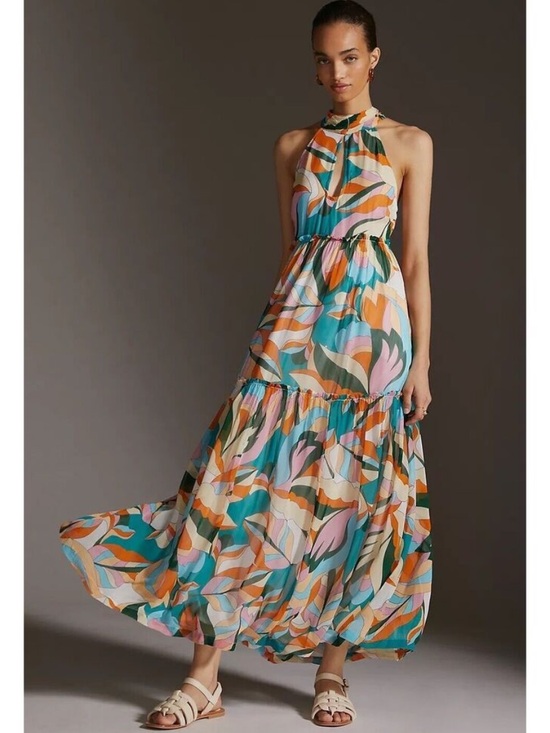 Anthropologie Dresses & Skirts - BOGO! Anthropologie Maeve Keyhole Halter Maxi Dress Size X-Small